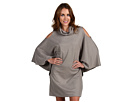 Nicole Miller - Cupro Ponte Cold Shoulder Dress (Charcoal)