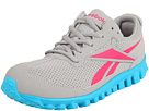 Reebok Kids - RealFlex Run Suede (Toddler/Youth) (Tin Grey/Acidic Green/Overtly Pink)