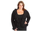 AK Anne Klein Plus - Plus Size L/S Front Ruffle Cardigan (Black)