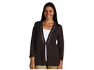 Jones New York Collection - 3/4 Sleeve Beaded Cardigan (New Mink Heather Multi)
