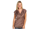 Michael Stars - Silk Front Drape Neck Top (Suede)