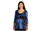 Maternal America - Maternity Charmuse Nursing Blouse (Blue Mosaic Print)