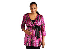 Maternal America - Maternity Charmuse Nursing Blouse (Pink Swan Print)