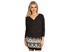 Laundry by Shelli Segal - Cowl Dolman Sleeve Dress (Black Multi)