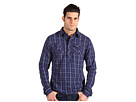 Scotch, Soda - L/S Plaid Zip Flannel (Indigo Plaid)