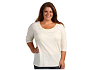 Jones New York Sport Plus - Plus Size 3/4 Sleeve Scoop Neck w/ Beads (Sugar)