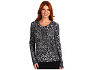 Jones New York Sport - L/S Scoop Neck w/ Woven Trim (Multi)