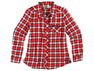 Roxy Kids - Strange Love Button Up Woven (Big Kids) (Aurora Red Plaid)