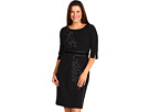 Ellen Tracy - Ribbon Appliqued Sheath Dress (Black)
