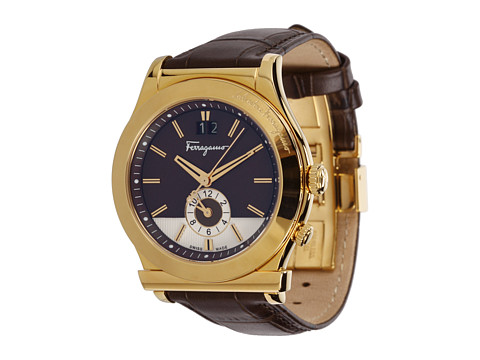 UPC 846341036892 product image for Salvatore Ferragamo Ferragamo 1898 454842 (Brown Croco/Gold IP/Brown) Analog Wat | upcitemdb.com