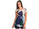 BCBGMAXAZRIA - Axel Loose Short Sleeve Top (Blue Depth Combo)