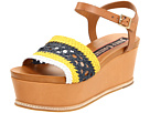 Juicy Couture - Mallory Too Flat Wedge (Yellow/Regal Navy/White Kid/Caramel Burnished Vachetta) - Footwear