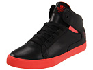 Supra - TK Society Mid (Black Full Grain Leather/Coral)