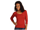 Three Dots - 3/4 Sleeve Scoop Neck (Burnt Suns)