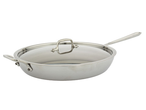 All-Clad - Stainless Steel Non-Stick 13 French Skillet with Loop and Lid (Stainless Steel) Individual Pieces Cookware