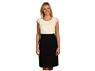 Max and Cleo - Ponte and Chiffon Twofer Dress (Ecru)