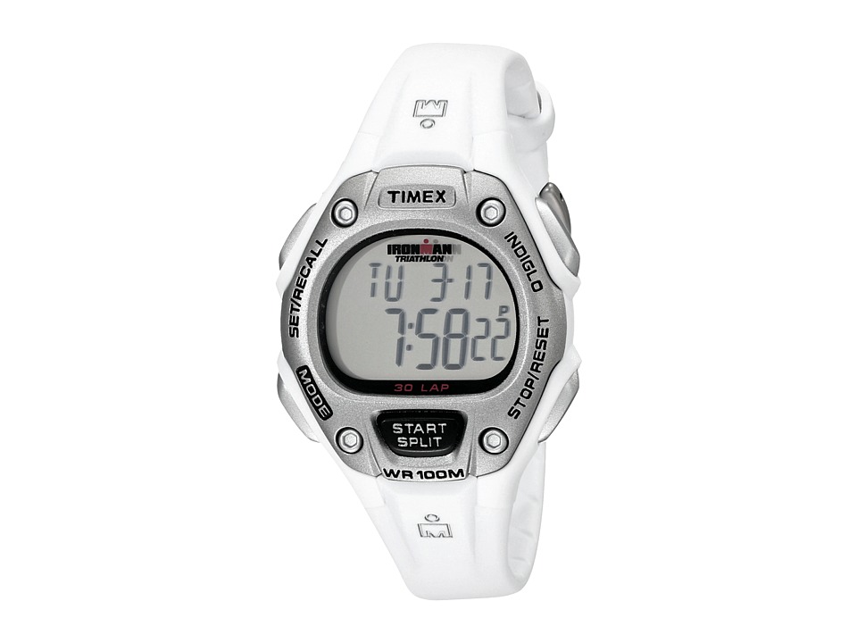UPC 753048381173 product image for Timex Sport Ironman White and Silver Mid Size 30 Lap Watch (Silver/White) Watche | upcitemdb.com