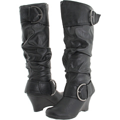 UNIONBAY Rachel U Wedge Boot (Black Smooth) Footwear