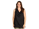 MICHAEL Michael Kors Plus - Plus Size S/L Cowl Neck Woven Shirt (Black)