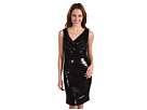 Nicole Miller - Stretch Sequins Cowl Neck Short Dress (Black)
