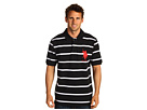 U.S. Polo Assn - 2 Color Narrow Stripe Polo (Black/ White)