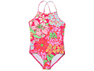 Lilly Pulitzer Kids - Grettle Swimsuit (Toddler/Little Kids/Big Kids) (Azalea Pink Mini Mariposa Swim) - Apparel