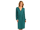 BCBGMAXAZRIA - Bri L/S Studded Tie Waist Dress (Jewel Green)