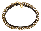 Gorjana - Antique Gold and Leather Double Wrap Bracelet (Caprice Chocolate)