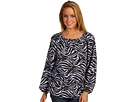 MICHAEL Michael Kors - Zebra Peasant Top (White)