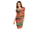 BCBGMAXAZRIA - Donna Stretch Mesh Dress (Black Multi)