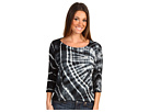 Michael Stars - Circle Tie Dye Boatneck Top (Black)