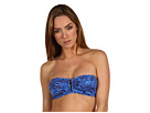 Tibi - Stampede Strapless Bandeau Top (Blue Multi)