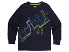 DKNY Kids - Transit Long Sleeve Tee (Big Kids) (Black Iris)
