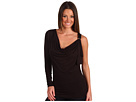 MICHAEL Michael Kors - One Sleeve Cowl Neck Top With Logo Charm (Black)