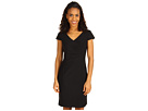 Ellen Tracy - Short Sleeve Dress w/ Asymmetrical Rouching (Black)