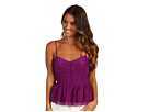 Juicy Couture - Chiffon Top with Cutout Back (Dark Orchid) - Apparel