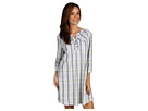 Karen Neuburger - 3/4 Sleeve Henley Nightshirt (Plaid Black)
