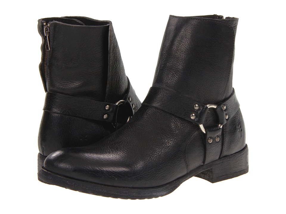 Frye Dean Harness (Black Stone Antiqued) Men