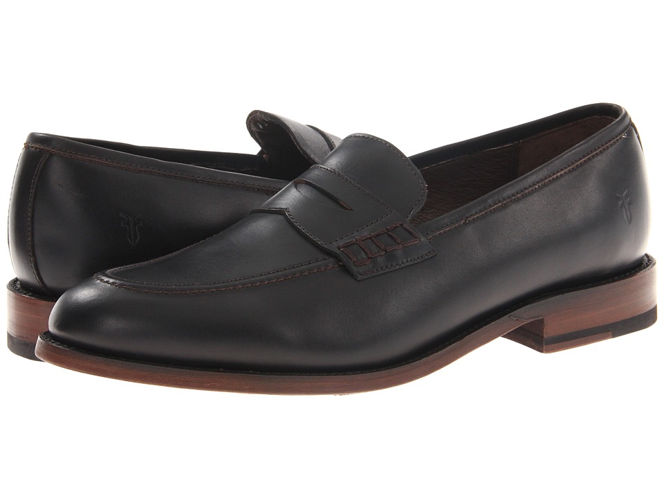 Frye James Penny Loafer (Black Smooth Full Grain) Men
