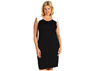 Jones New York - Plus Size Contrast Shoulder Sheath Dress (Black/White) - Apparel