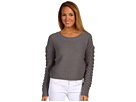 BCBGeneration - Cable Sleeve Crop Sweater (Medium Heather Grey)