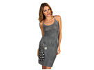 Ed Hardy - Spaghetti Strap Dress Sitting Pretty Peacock (Black)