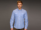 John Varvatos - L/S Chest Pocket Stiched Seam Shirt (Water)