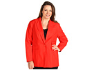 Kenneth Cole New York - Plus Structural Suit Jacket w/ Snake Print Lining (Red Coral)