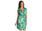Kenneth Cole New York - Petite Watercolor Ikat Printed Dress (Aquamarine)