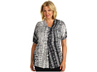Kenneth Cole New York - Plus Draped Asymmetric Knit Tunic (Black Combo)