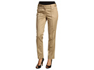 Anne Klein - Cotton Sateen Pintuck Slim Pant (Khaki)