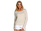 BCBGeneration - L/S Striped Cropped Tee (Canvas Combo)