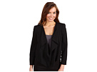 Anne Klein - Ponte Drape Front Cropped Jacket (B. Black)