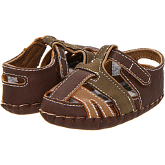 buy Baby Deer,  Softsole Closed Sandal w/ Green and Tan Trim (Infant) (Brown Pebbled PU),  Footwear fashion shop